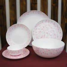 سرویس 26 پارچه مقصود | طرح گلریز صورتی