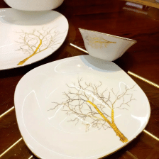 سرویس غذاخوری آرکوپال مقصود 26 پارچه مربع مدل درخت طلا لبه طلایی 8 سرویس 26 پارچه مقصود | طرح درخت طلا لب طلا
