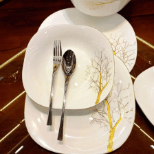 سرویس غذاخوری آرکوپال مقصود 26 پارچه مربع مدل درخت طلا لبه طلایی 6 سرویس 26 پارچه مقصود | طرح درخت طلا لب طلا