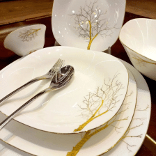 سرویس غذاخوری آرکوپال مقصود 26 پارچه مربع مدل درخت طلا لبه طلایی 5 سرویس 26 پارچه مقصود | طرح درخت طلا لب طلا