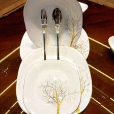 سرویس غذاخوری آرکوپال مقصود 26 پارچه مربع مدل درخت طلا لبه طلایی 4 gold tree sqr mghsd 5