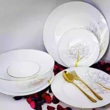 سرویس 26 پارچه مقصود | طرح درخت طلا لب طلا