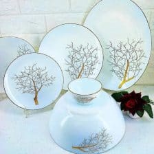 سرویس 26 پارچه مقصود | طرح درخت طلا لب طلا