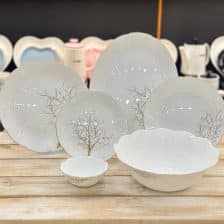 سرویس 26 پارچه مقصود | طرح درخت طلا لب طلا