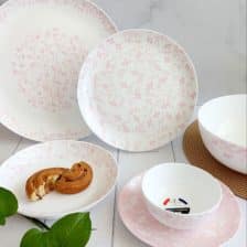 سرویس 26 پارچه مقصود | طرح گلریز صورتی