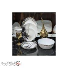 سرویس غذاخوری آرکوپال گرد مدل ماربل مشکی