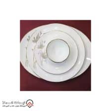 iranjahaz Arcopal dining set round gray Gold Rimmed chanel