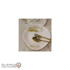 iranjahaz Arcopal square Dining set with Golden edges Full Gold model 2