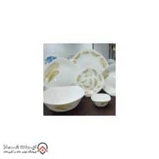 iranjahaz Arcopal square Dining set with Golden edges Full Gold model 3