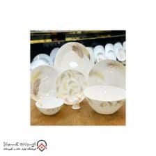 iranjahaz Arcopal square Dining set with Golden edges Full Gold model 4