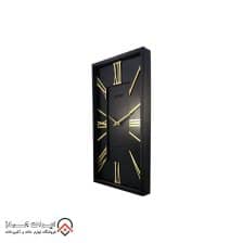 iranjahaz Artemis wall clock model 2028 Black Black Dial and Gold numbers 2